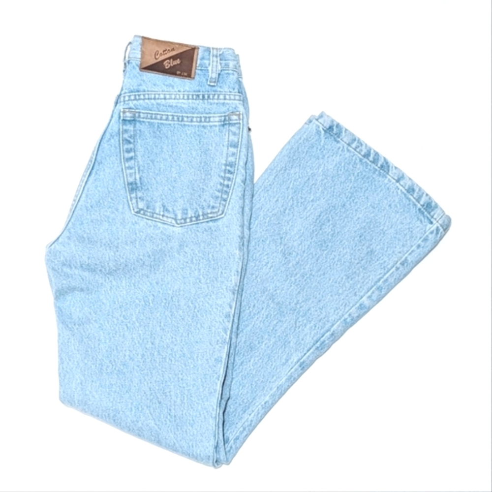 Cotton Blue | Vintage | Flare Leg Denim  | Embroidery | Jeans | Y2K